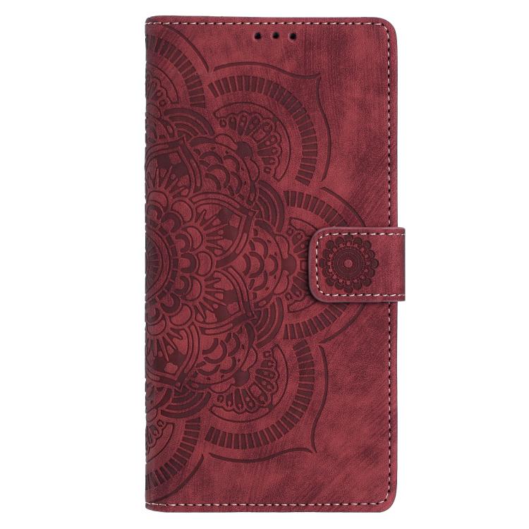 For iPhone Air Mandala Embossed Retro Frosted Leather Phone Case