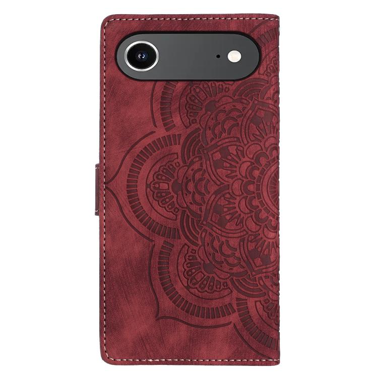 For iPhone Air Mandala Embossed Retro Frosted Leather Phone Case