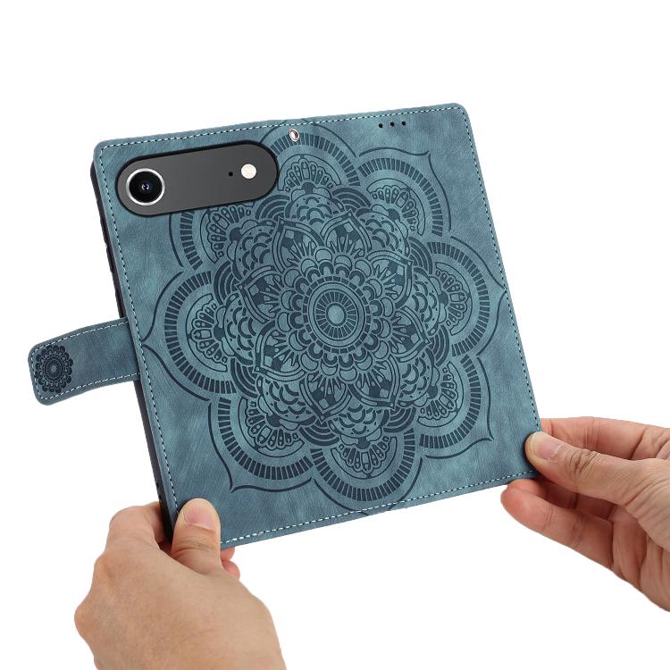 For iPhone Air Mandala Embossed Retro Frosted Leather Phone Case