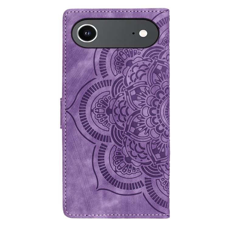 For iPhone Air Mandala Embossed Retro Frosted Leather Phone Case