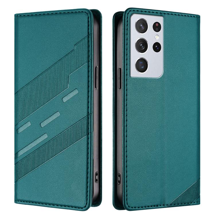 For Samsung Galaxy S21 Ultra 5G Embossed Multi-functional Wallet Retro Leather Phone Case