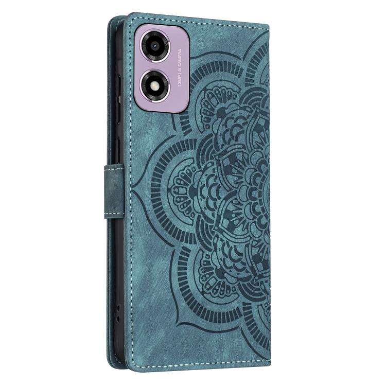 For Motorola Moto G24 / G04s / E14 4G Mandala Embossed Retro Frosted Leather Phone Case
