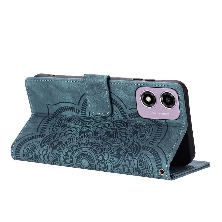 For Motorola Moto G24 / G04s / E14 4G Mandala Embossed Retro Frosted Leather Phone Case