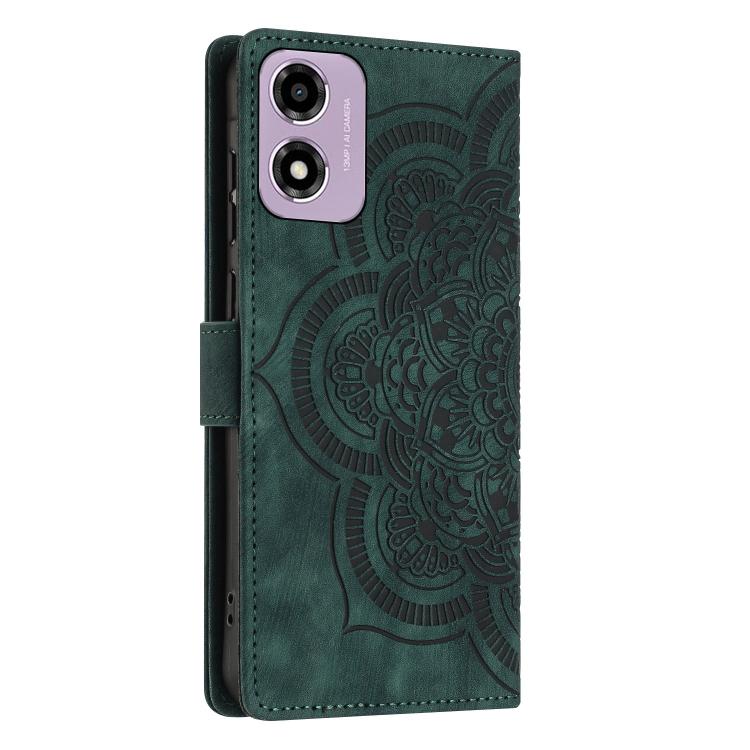 For Motorola Moto G24 / G04s / E14 4G Mandala Embossed Retro Frosted Leather Phone Case
