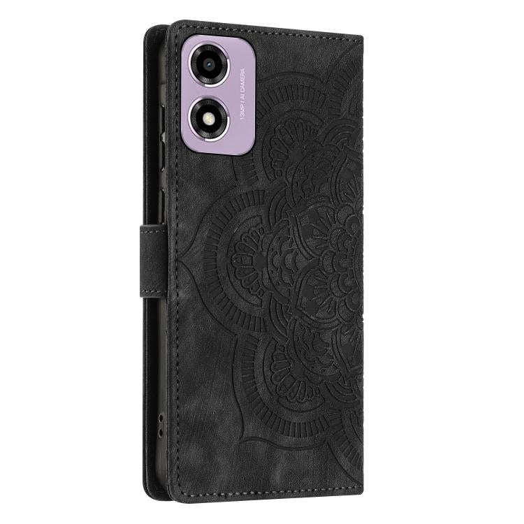 For Motorola Moto G24 / G04s / E14 4G Mandala Embossed Retro Frosted Leather Phone Case