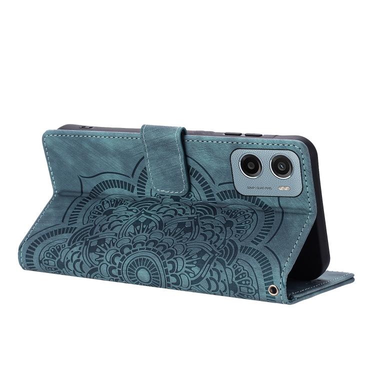 For Motorola Moto G05 / E15 Mandala Embossed Retro Frosted Leather Phone Case