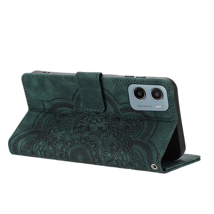 For Motorola Moto G05 / E15 Mandala Embossed Retro Frosted Leather Phone Case