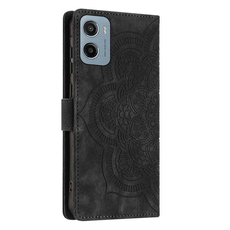 For Motorola Moto G05 / E15 Mandala Embossed Retro Frosted Leather Phone Case