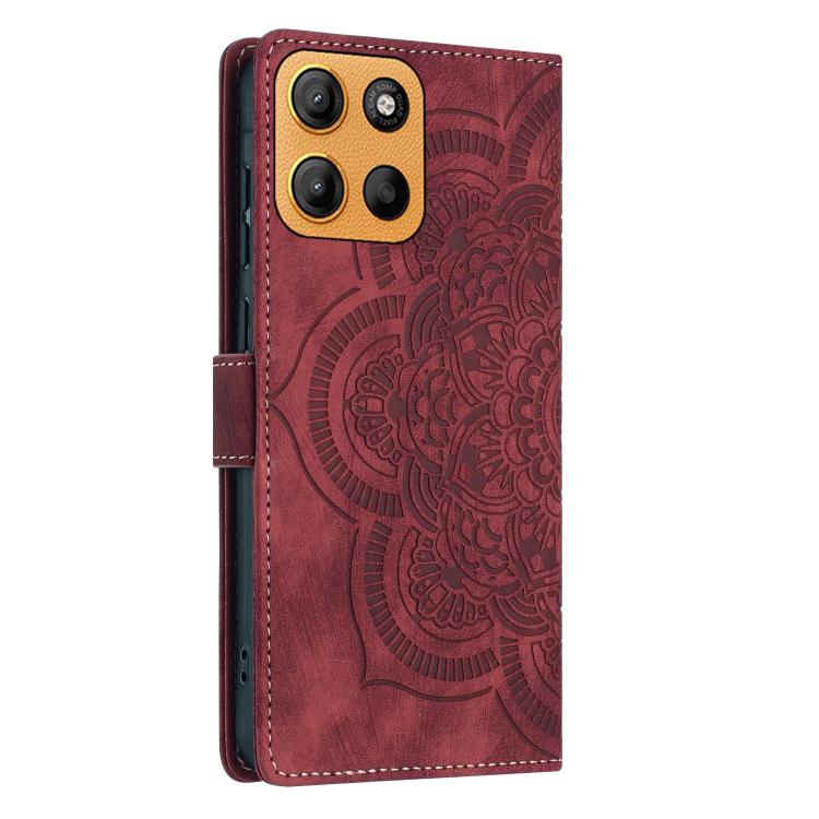 For Motorola Moto G15 Mandala Embossed Retro Frosted Leather Phone Case