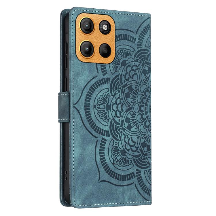 For Motorola Moto G15 Mandala Embossed Retro Frosted Leather Phone Case