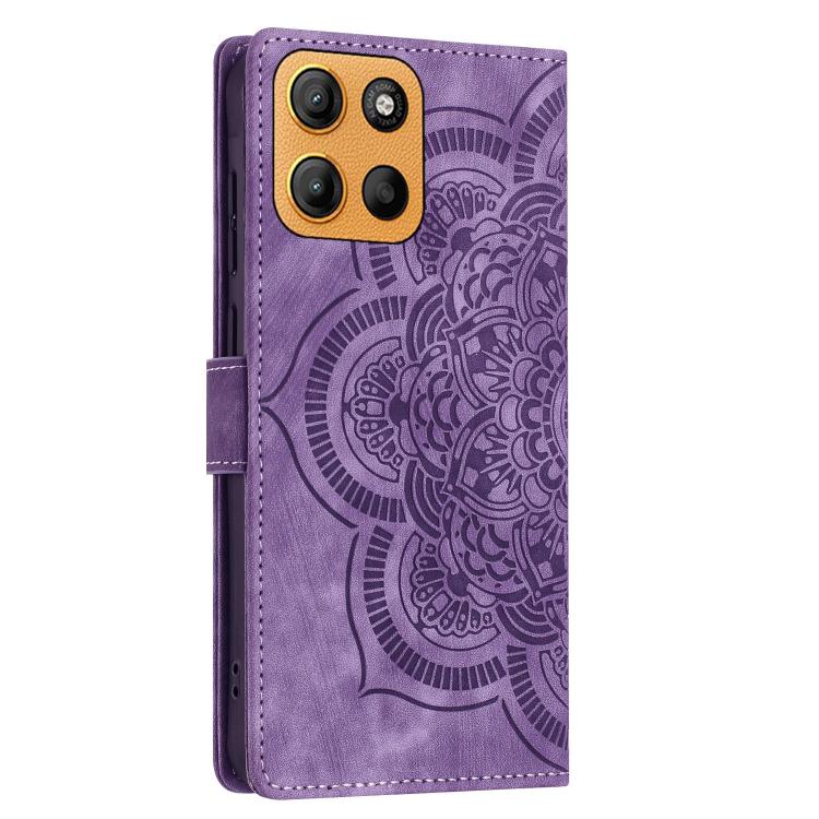 For Motorola Moto G15 Mandala Embossed Retro Frosted Leather Phone Case