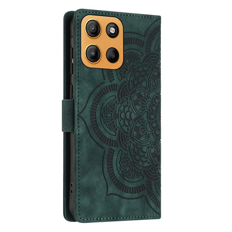 For Motorola Moto G15 Mandala Embossed Retro Frosted Leather Phone Case