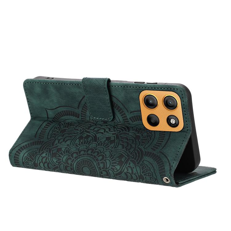 For Motorola Moto G15 Mandala Embossed Retro Frosted Leather Phone Case