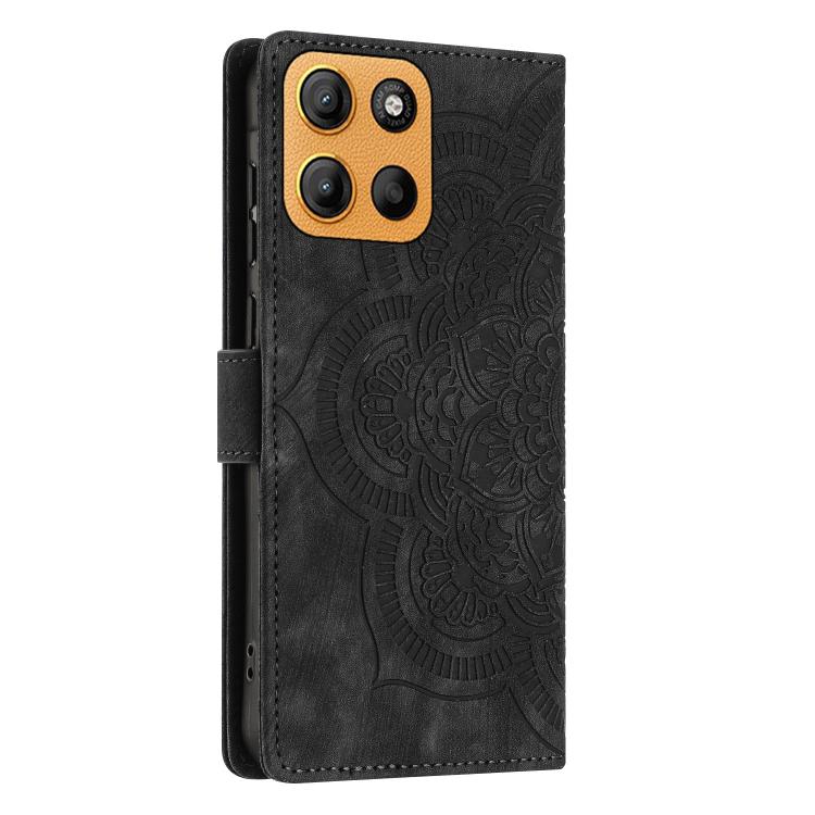 For Motorola Moto G15 Mandala Embossed Retro Frosted Leather Phone Case