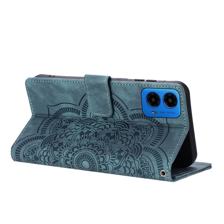 For Motorola Moto G34 / G45 5G Mandala Embossed Retro Frosted Leather Phone Case