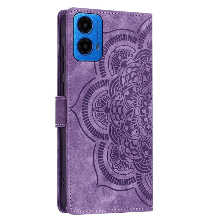 For Motorola Moto G34 / G45 5G Mandala Embossed Retro Frosted Leather Phone Case