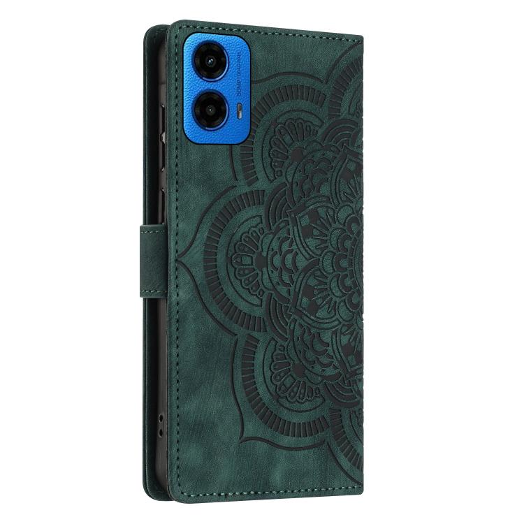 For Motorola Moto G34 / G45 5G Mandala Embossed Retro Frosted Leather Phone Case
