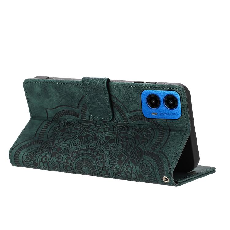 For Motorola Moto G34 / G45 5G Mandala Embossed Retro Frosted Leather Phone Case