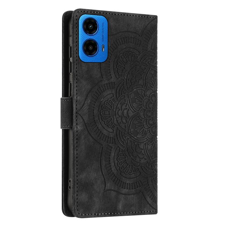 For Motorola Moto G34 / G45 5G Mandala Embossed Retro Frosted Leather Phone Case