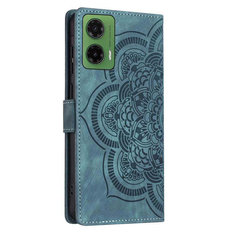 For Motorola Moto G35 5G Mandala Embossed Retro Frosted Leather Phone Case