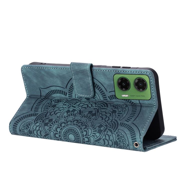 For Motorola Moto G35 5G Mandala Embossed Retro Frosted Leather Phone Case