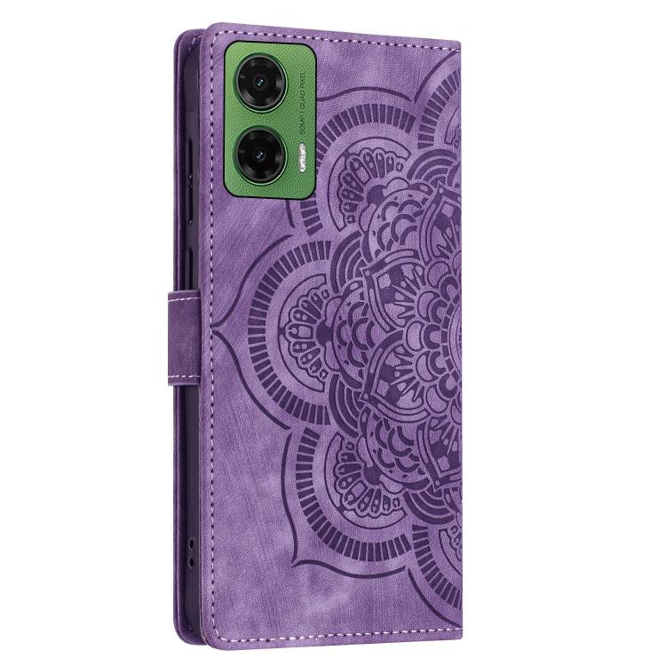 For Motorola Moto G35 5G Mandala Embossed Retro Frosted Leather Phone Case