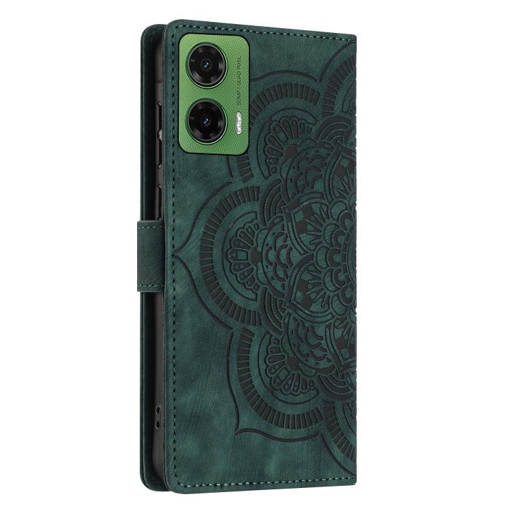 For Motorola Moto G35 5G Mandala Embossed Retro Frosted Leather Phone Case