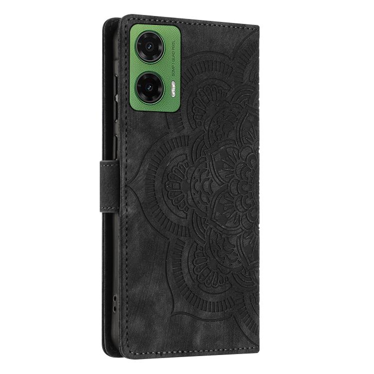 For Motorola Moto G35 5G Mandala Embossed Retro Frosted Leather Phone Case