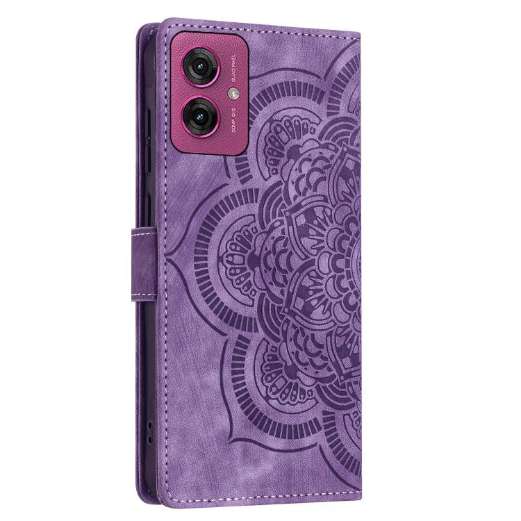 For Motorola Moto G55 5G Mandala Embossed Retro Frosted Leather Phone Case