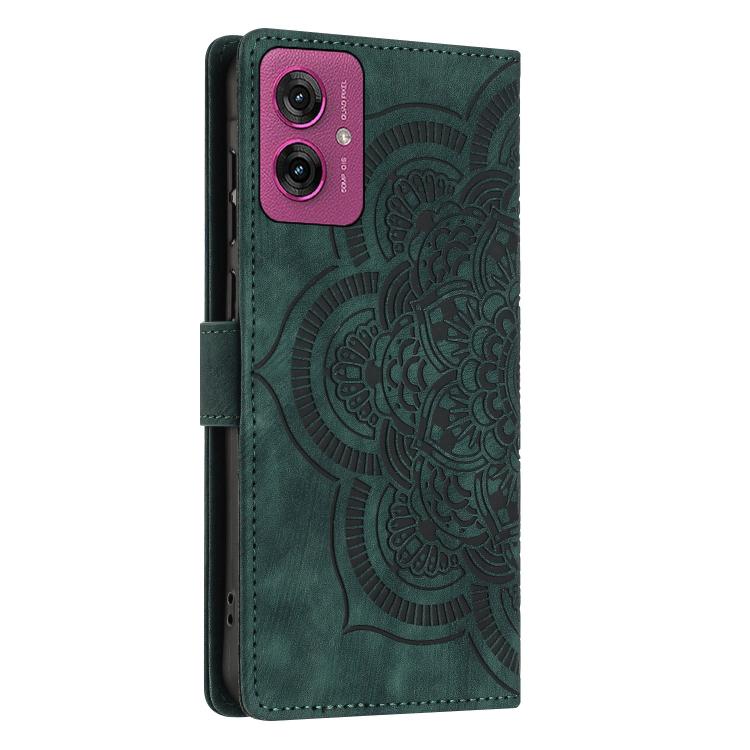 For Motorola Moto G55 5G Mandala Embossed Retro Frosted Leather Phone Case