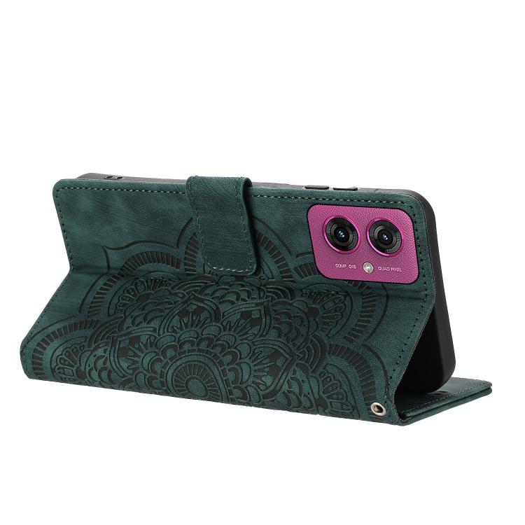For Motorola Moto G55 5G Mandala Embossed Retro Frosted Leather Phone Case