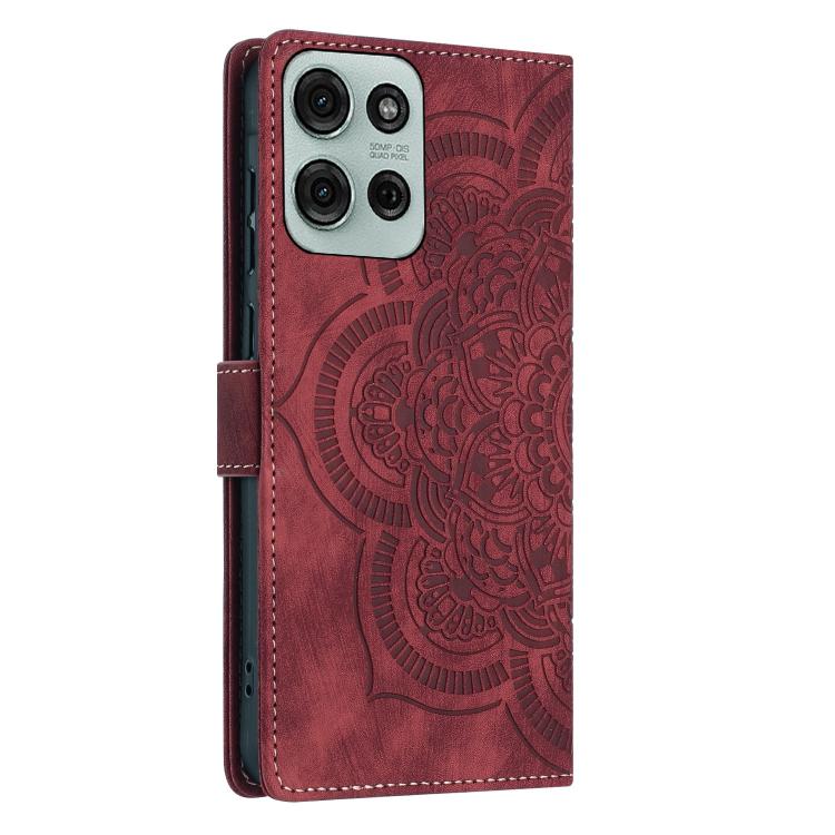 For Motorola Moto G75 5G Mandala Embossed Retro Frosted Leather Phone Case