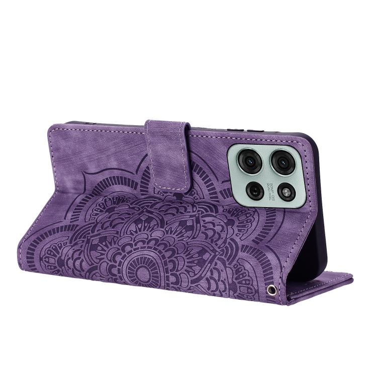 For Motorola Moto G75 5G Mandala Embossed Retro Frosted Leather Phone Case