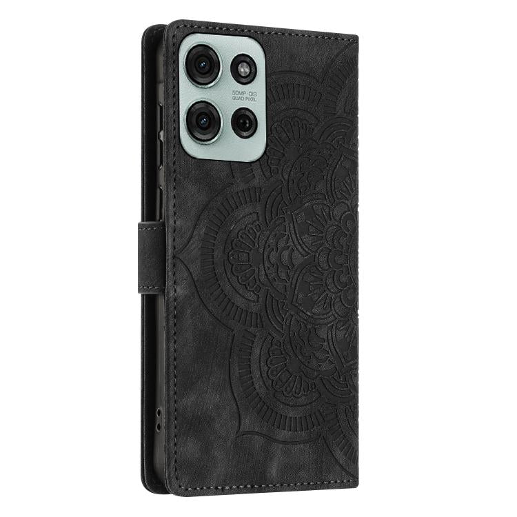 For Motorola Moto G75 5G Mandala Embossed Retro Frosted Leather Phone Case