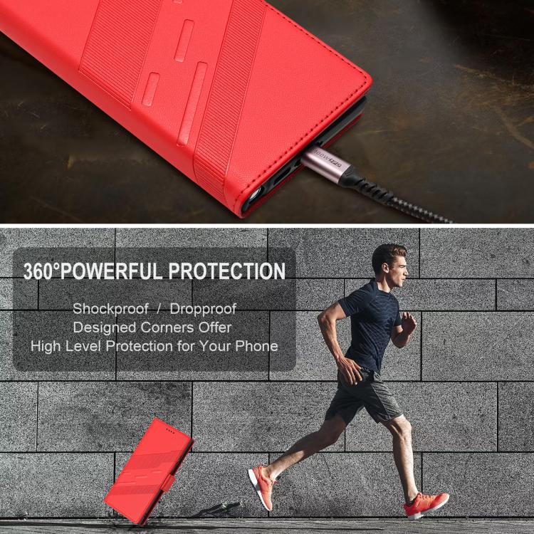 For Samsung Galaxy S22 Ultra 5G Embossed Multi-functional Side Suction Wallet Retro Leather Phone Case