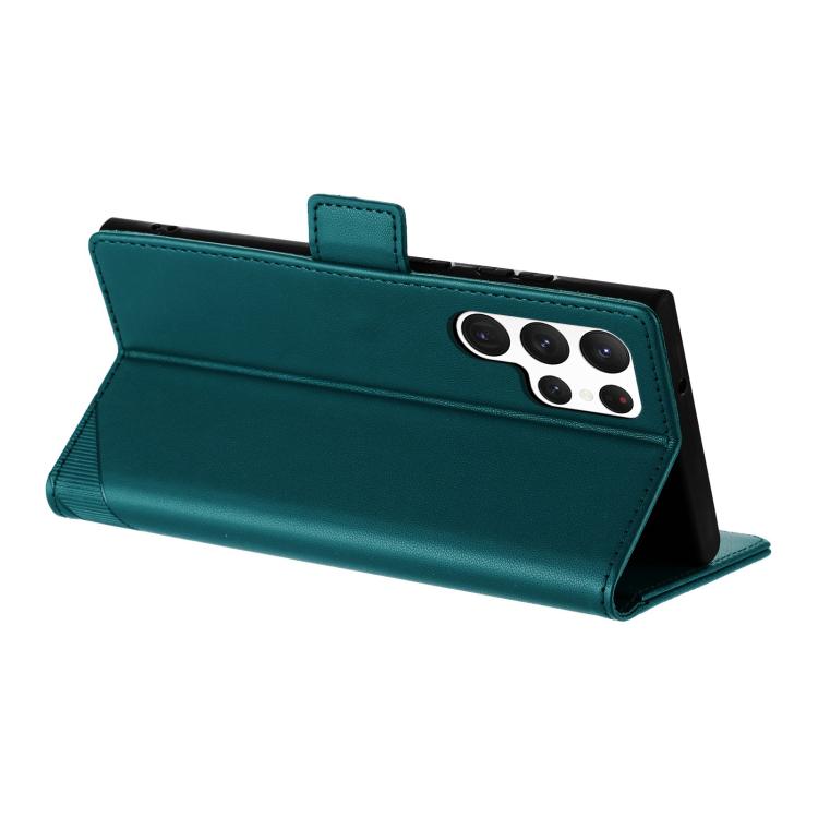 For Samsung Galaxy S22 Ultra 5G Embossed Multi-functional Side Suction Wallet Retro Leather Phone Case