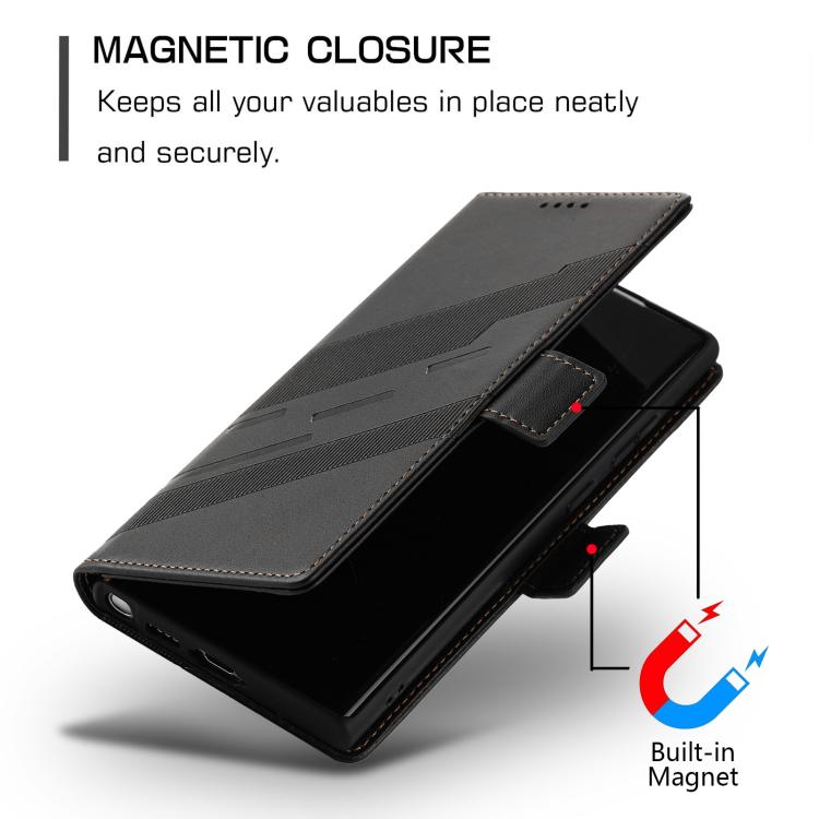 For Samsung Galaxy S23 Ultra 5G Embossed Multi-functional Side Suction Wallet Retro Leather Phone Case