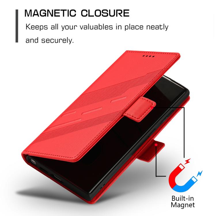 For Samsung Galaxy S23 Ultra 5G Embossed Multi-functional Side Suction Wallet Retro Leather Phone Case