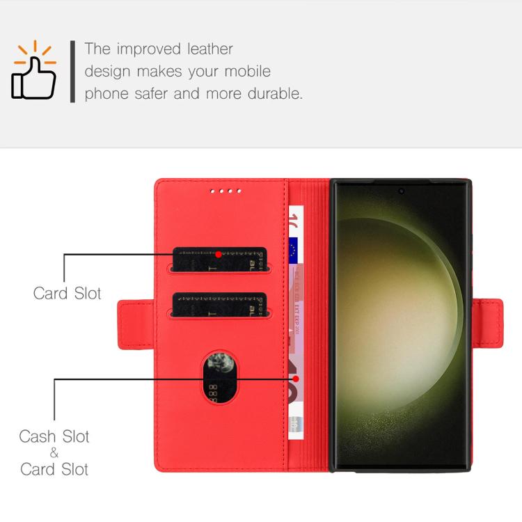 For Samsung Galaxy S24 Ultra 5G Embossed Multi-functional Side Suction Wallet Retro Leather Phone Case