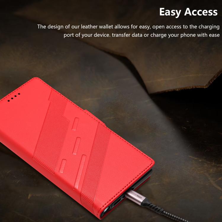 For Samsung Galaxy S24 Ultra 5G Embossed Multi-functional Side Suction Wallet Retro Leather Phone Case