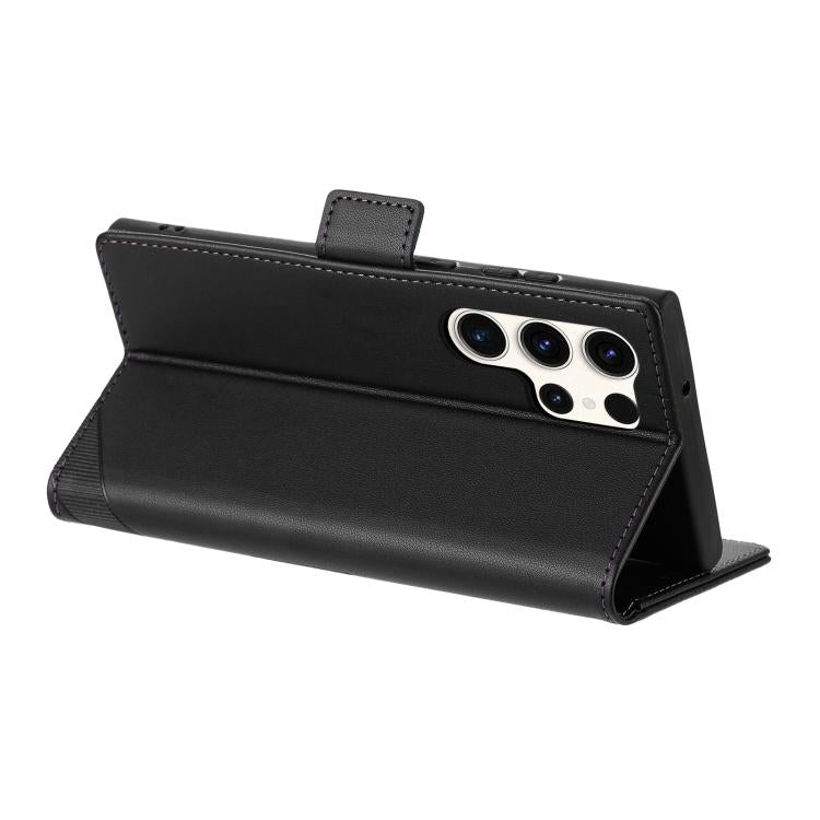 For Samsung Galaxy S25 Ultra 5G Embossed Multi-functional Side Suction Wallet Retro Leather Phone Case