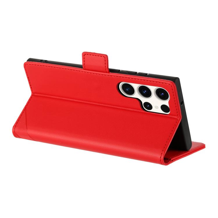 For Samsung Galaxy S25 Ultra 5G Embossed Multi-functional Side Suction Wallet Retro Leather Phone Case
