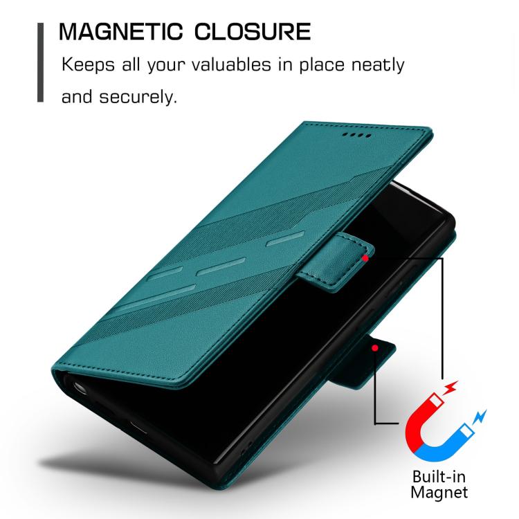 For Samsung Galaxy S25 Ultra 5G Embossed Multi-functional Side Suction Wallet Retro Leather Phone Case