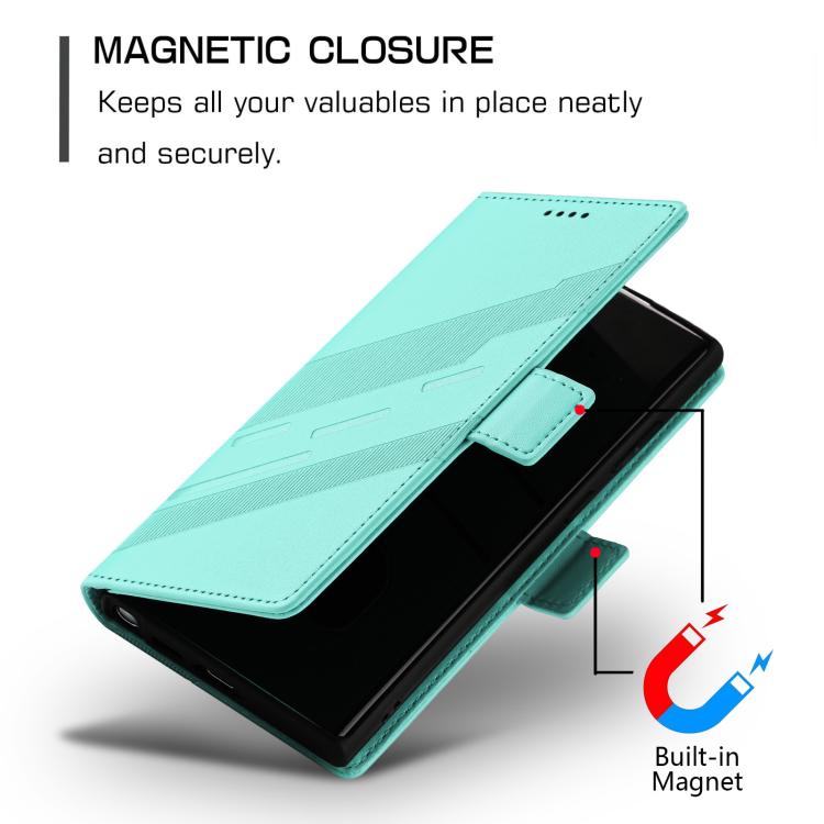 For Samsung Galaxy S25 Ultra 5G Embossed Multi-functional Side Suction Wallet Retro Leather Phone Case