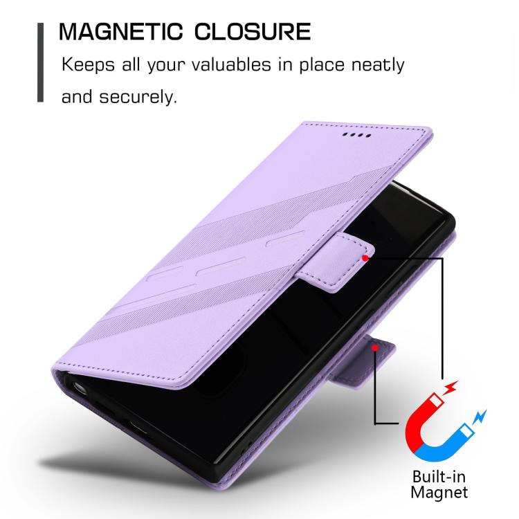 For Samsung Galaxy S25 Ultra 5G Embossed Multi-functional Side Suction Wallet Retro Leather Phone Case