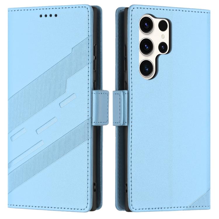 For Samsung Galaxy S25 Ultra 5G Embossed Multi-functional Side Suction Wallet Retro Leather Phone Case