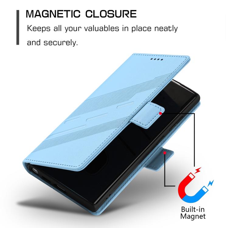 For Samsung Galaxy S25 Ultra 5G Embossed Multi-functional Side Suction Wallet Retro Leather Phone Case