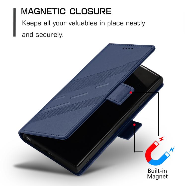 For Samsung Galaxy S25 Ultra 5G Embossed Multi-functional Side Suction Wallet Retro Leather Phone Case
