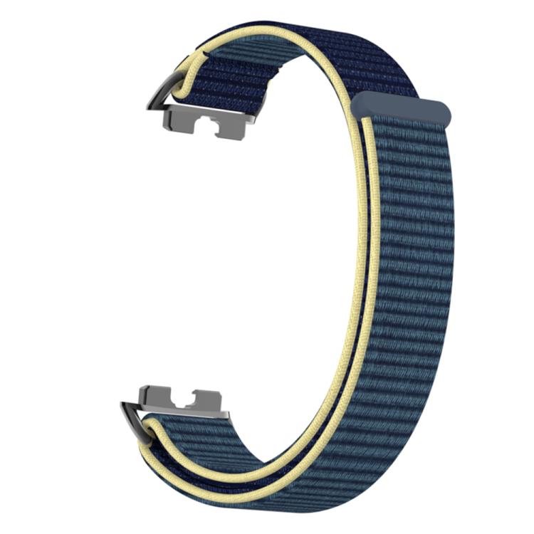 For Huawei Band 10 / 9 / 8 Metal Connector Nylon Loop Hook and Loop Fastener Watch Band
