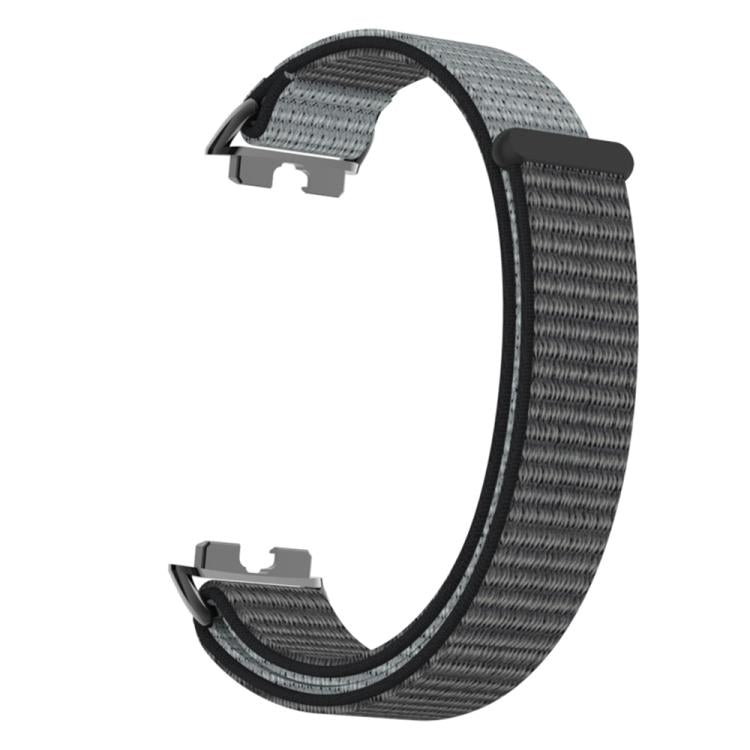 For Huawei Band 10 / 9 / 8 Metal Connector Nylon Loop Hook and Loop Fastener Watch Band